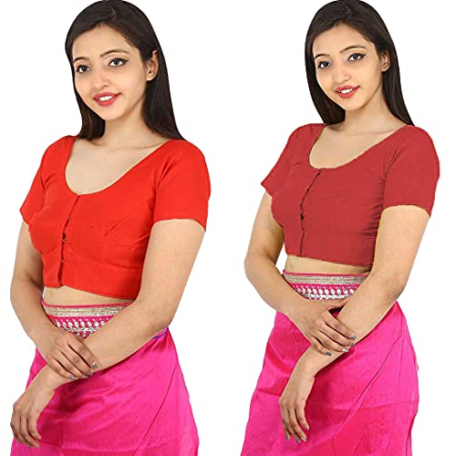 Image of Namita Women's Rubia Cotton Solid Half Sleeve Blouse