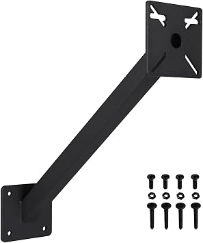 Keypad Mounting Post Bracket, Heavy Duty Universal Gooseneck Pedestal Mount for Keyboard on Automatic Gate Opener Systems or Garage Door, Powder Coated