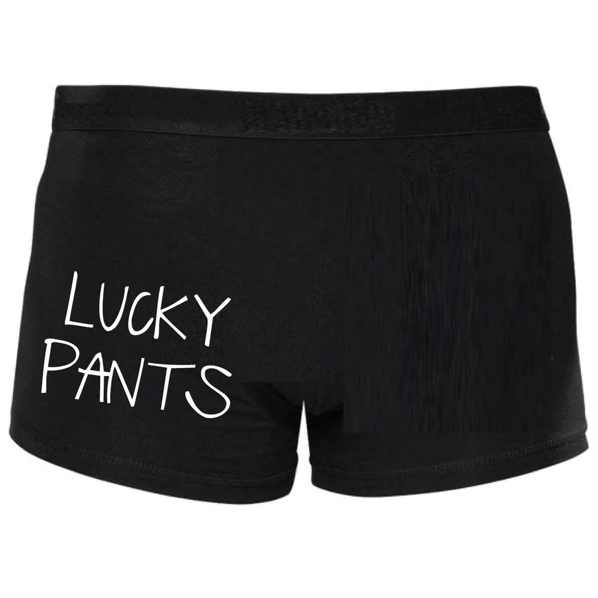 Limited Mens Black Lucky Pants Boxers Shorty Boxers Boyfriend Husband Valentines Birthday, Black, S