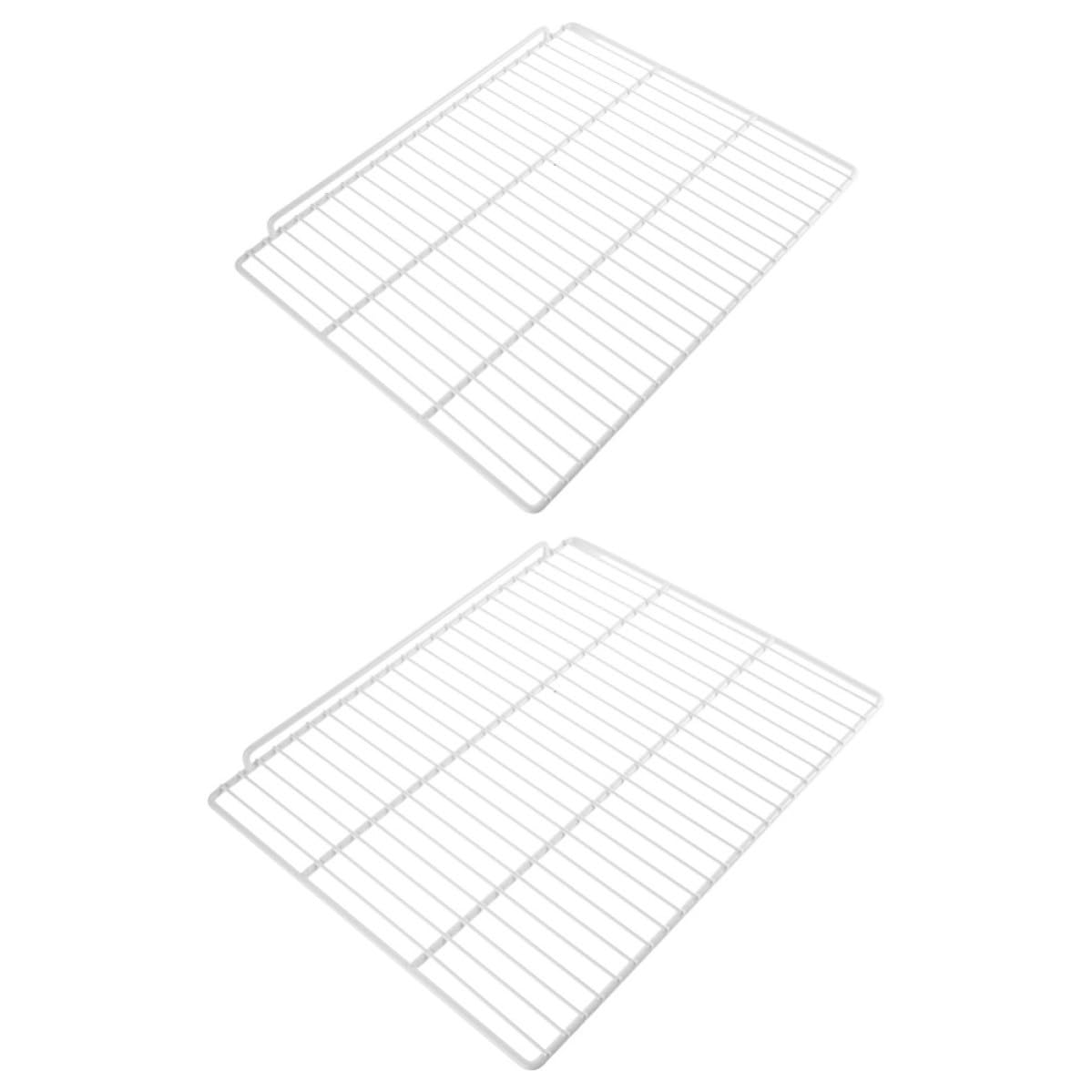 TEHAUX Estantes Metálicos Blancos para Frigorífico y Congelador, Divisor de Estantes Diseño Ventilado y Optimización de Espacio, Paquete de 2 Piezas de Alambre Recubierto de Plástico