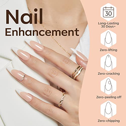Image of modelones Gel Polish Builder Nail Set, Base Colors 8-in-One Jelly Caramel Brown Latte Clear Builder Nail Gel for Nails Strengthener Hard Extension Rubber Lamp Cured 6 Colors