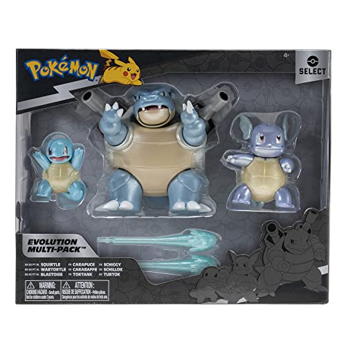 Pokemon PKW2773 Pokémon Select Evolution 3 Pack - Features 2-Inch Squirtle, 3-Inch Wartortle & 4.5-Inch Blastoise Battle Figures thumb #1