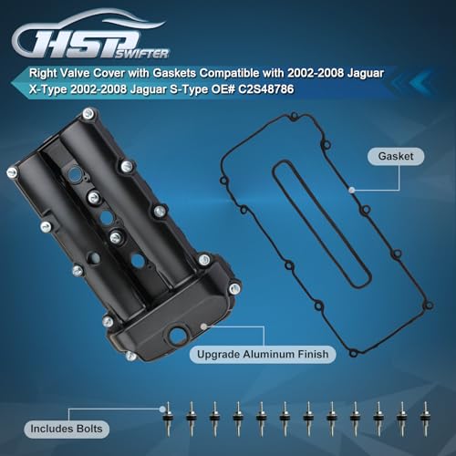 Image of Right Valve Cover with Gaskets Compatible with 2002-2008 Jaguar X-Type 2002-2008 Jaguar S-Type OE C2S48786