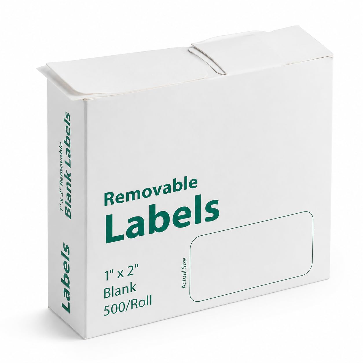 Removable Blank Labels by Glownary – 1 Inch X 2 Inches, Paper, White, Pack of 500, Model Gl-500rl