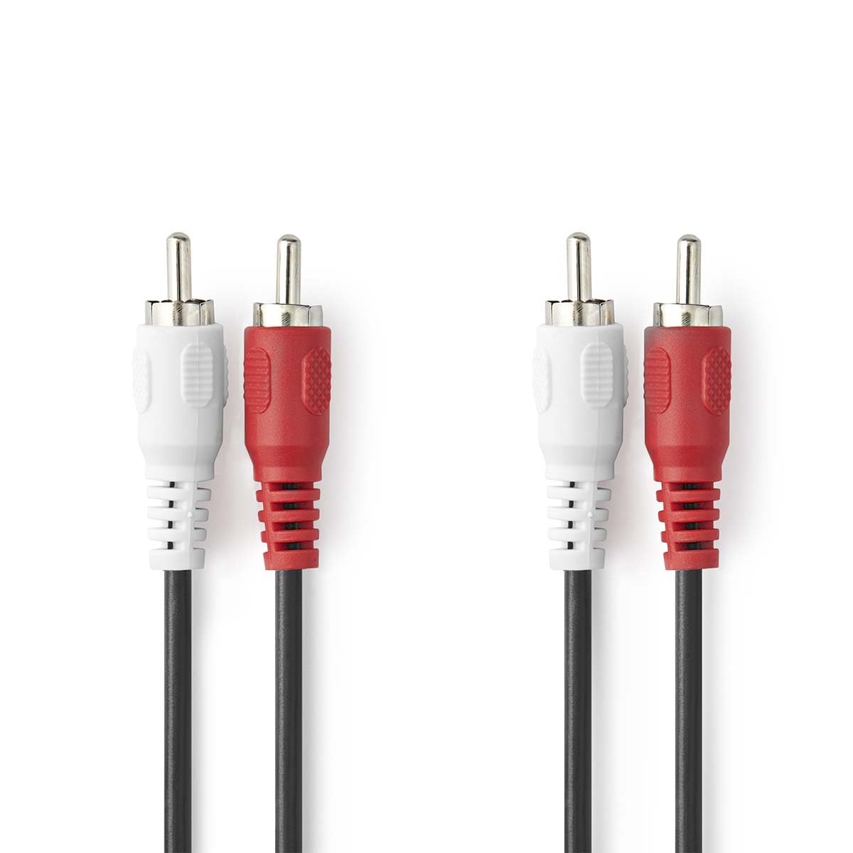 Nedis 5m Premium 2x RCA to 2x Cable Twin Phono Stereo Lead Red and White Amplifier Connection Cord RCA Audio