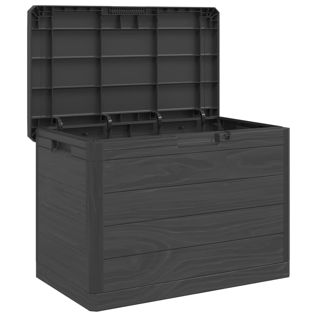 Baúl para Cojines Polipropileno Gris Antracita 77,5x44,5x53 cm, Arcon Exterior, Arcones para Patio, Baul Almacenamiento Exterior, Baúl para Terraza - 366602