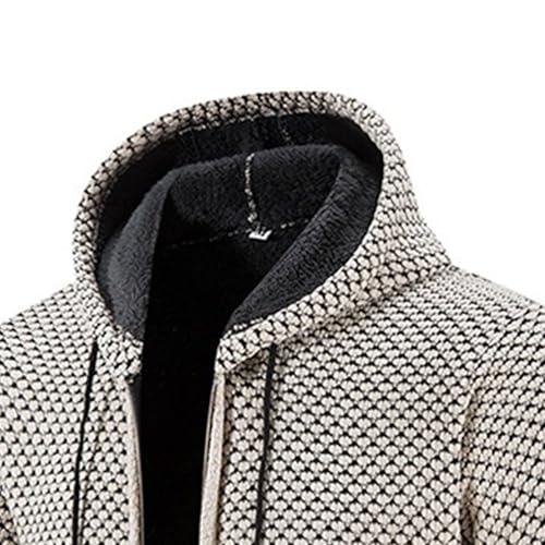 Men's Lined Knitted Hooded Winter Sweater Warm Thick Stylish Soft Sweater Full Zip Cardigan Casual Sweaters4