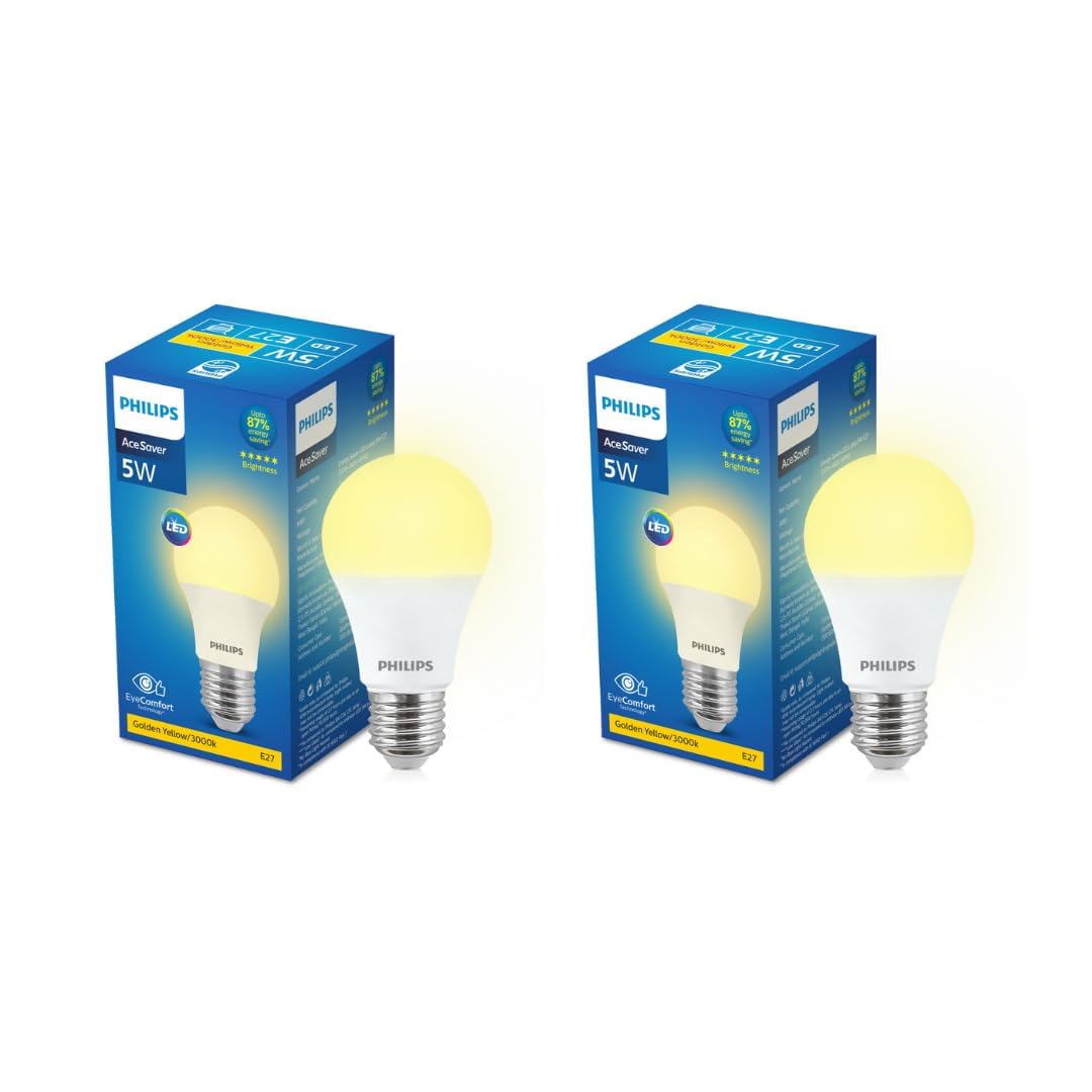 Philips Base E27 5-Watt LED Bulb (Warm White, Pack of 2)-picture-26