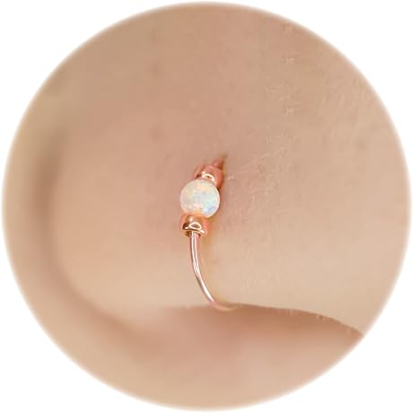Nose Rings Plain & Opals - Boho Nose Rings for Women