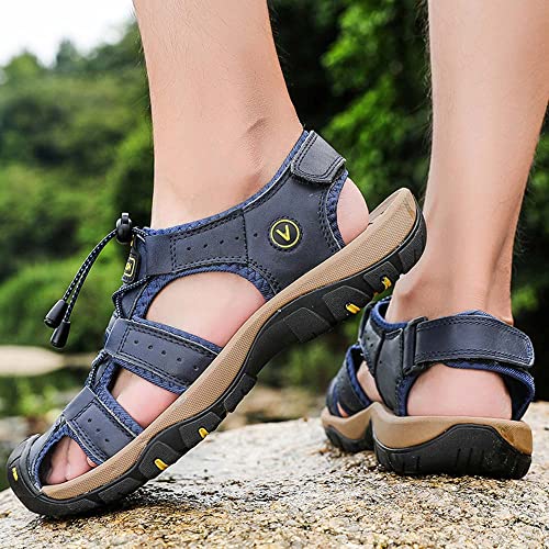 Maylrvjv Men's Outdoor Sports Sandals Lightweight Comfortable Hiking Walking Leather Casual Sandals Water Shoes4
