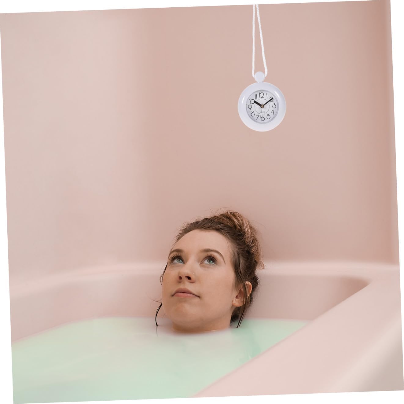 Cabilock Bathroom Wall Clock Battery-Powered Waterproof Clock Easy to Install Home Decor