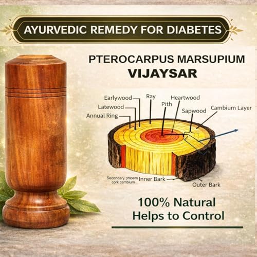 Image of vijaysar Wood Glass for Diabetes Vijaysar and Neem Glass for Diabetes Control | Ayurvedic Herbal Wooden Tumbler | Natural Pterocarpus Marsupium & Neem Wood Cup for Sugar Balance Water Therapy