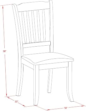 HomeStock Dinette Set 3pc Kitchen Table & Chairs - Rectangular Table with Leaf, Mahogany Finish