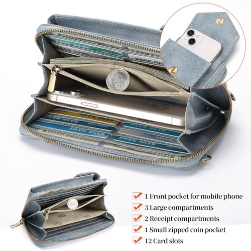 Image of SENDEFN Small Crossbody Cell Phone Purse for Women Leather Cellphone Bags Wallet Purses with Multi Card Slots