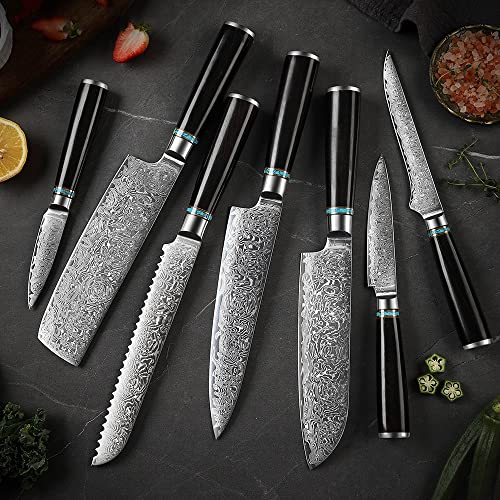 Set Cuchillos Cocina 7 Piezas Acero Damascus miniatura 7