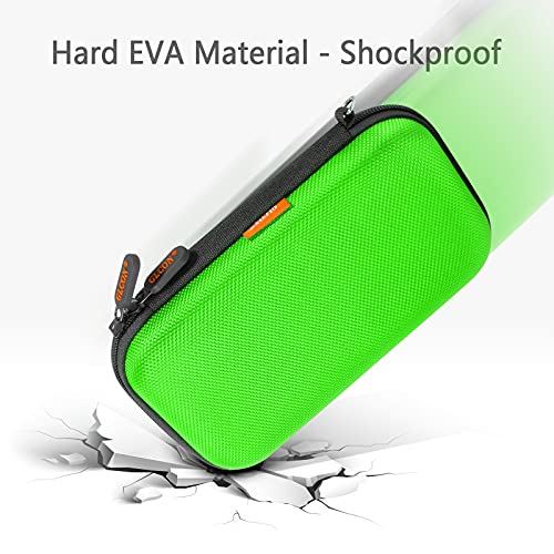 Image of Power Bank Storage Case - GLCON Hard EVA Protective Travel Case - Small Electronic Carrying Pouch for Hard Drive, Cell Phone, Charging Cable, External Battery, Earbuds (Light Green)