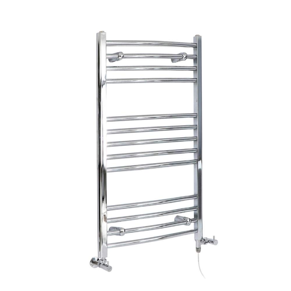 Milano Grey/Chrome Kent - Dual Fuel Curved Heated Towel Rail 1000Mm X 500Mm