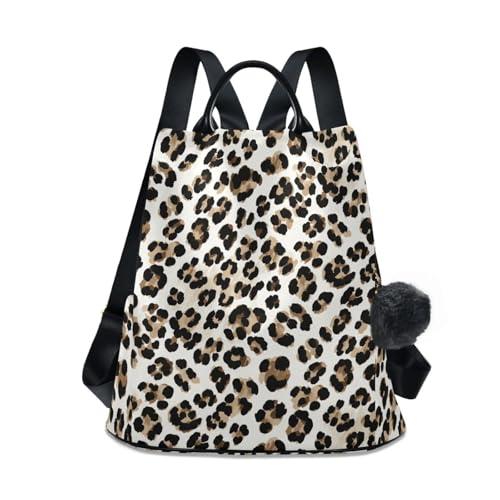 Sac à dos femme léopard avec fermeture arrière contre le vol et multi-poches