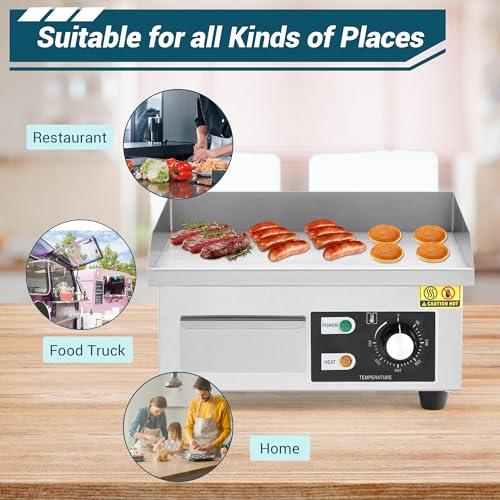 Image of Garvee 14 In Commercial Electric Griddle, Flat Top Grill Countertop Griddle