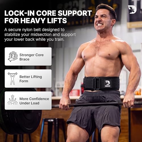 DMoose Fitness Auto Locking Weight Lifting Belt for Men & Women - 4" Nylon Squat & Deadlift Belt with Quick-Release Buckle - Gym Workout Belts for Lumbar Back Support for Weightlifting & Powerlifting - Image 3