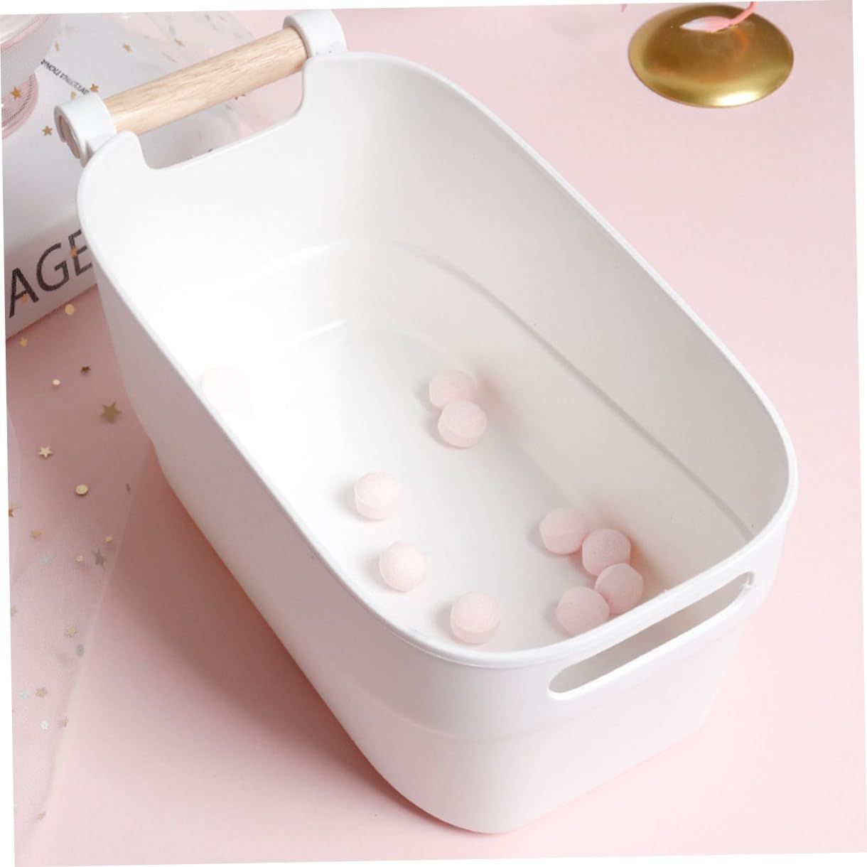 Beavorty Ciotola Per Ammollo Unghie Per Manicure Artistica Bianca in Plastica Semplice Per Nail Art Professionale e Cura Mani a Casa o Salone Di Bellezza