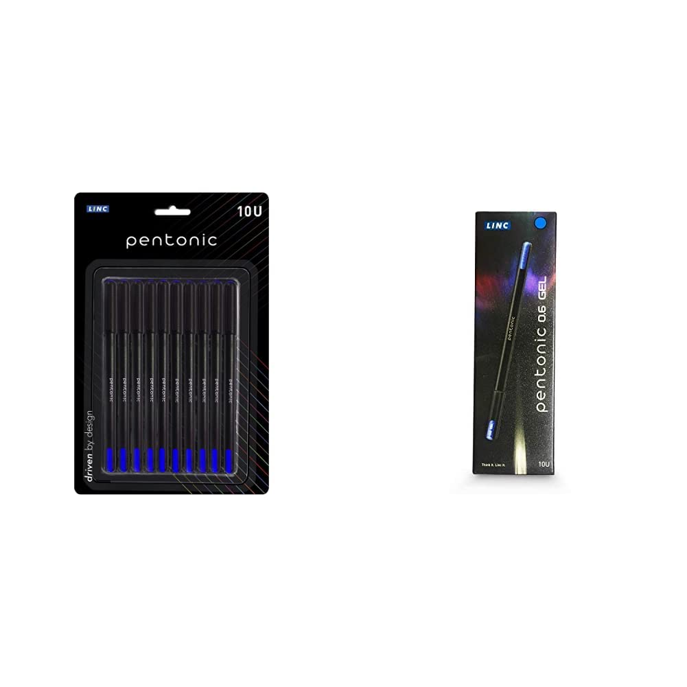 PentonicLINC Ball Point Pen (Pack of 10) 0.6mm Gel Pen (Pack of 10, Blue Ink)