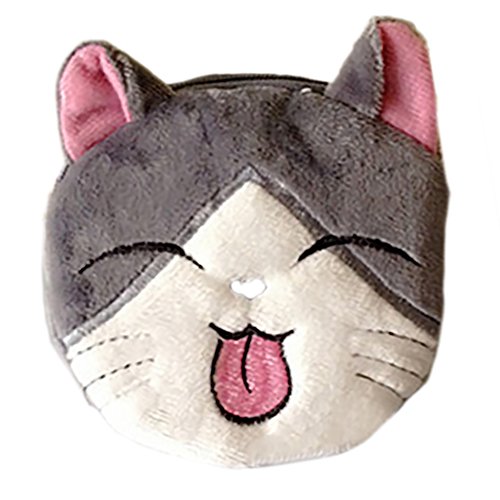 Dosige 1PCS Mujer Mini Cartera,Multi-Uso Monedero,Monedero con Cremallera,Bolso de Llave,Forma de Cara de Gato de Billetera Size 10X10cm (G)