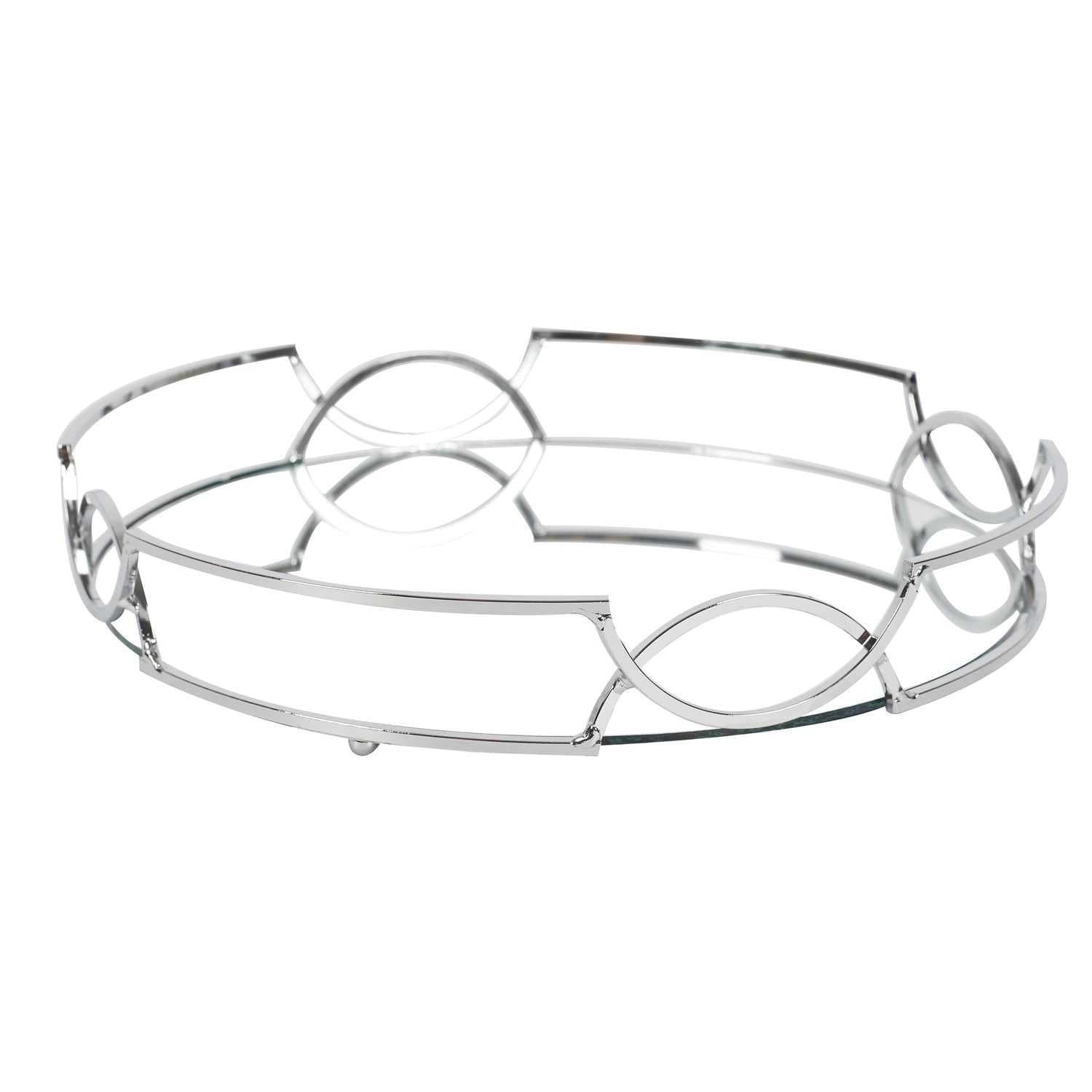 Home Deco Factory, KA6130, Vassoio Specchio Argento D30 cm - Elegante e Versatile, Ideale per servire o Decorare, di Facile Manutenzione, Perfetto per Tutte Le Occasioni - Argento, 30 cm