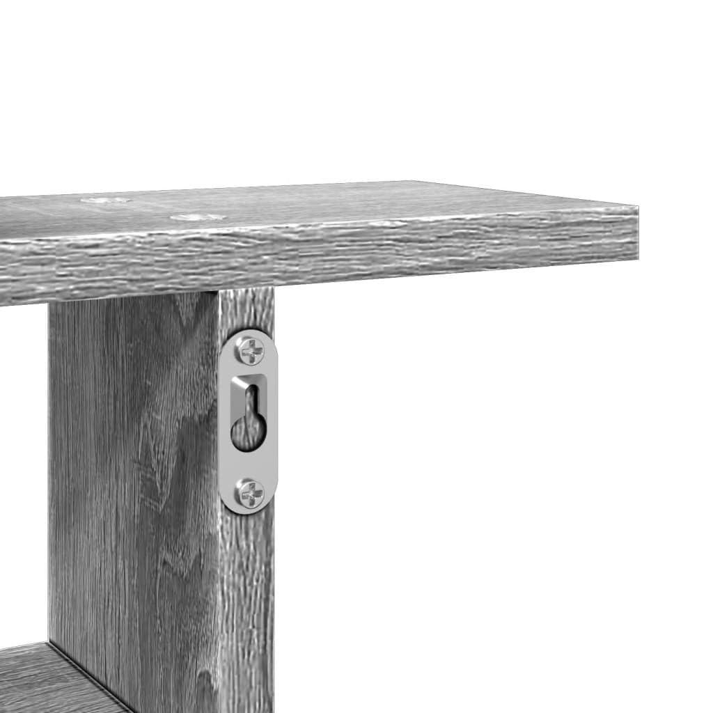 Juego de 2 estanterías de pared, color gris, 50 x 12 x 50 cm, material de madera, diseño moderno, robusto, para salón, pasillo y baño