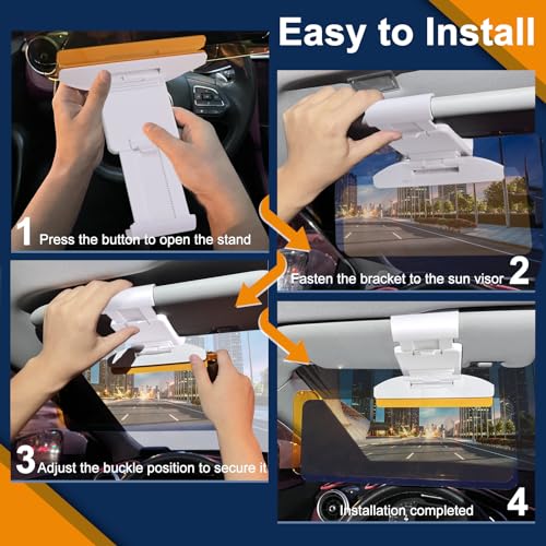 Eramong ERAMONG1 Sun Visor Extender For Car, 2 In 1 Day And Night Polarized Pc Car Sun Visor Extender, Anti-Glare Protects From Sun Glare thumb #5