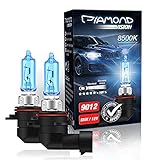 2x 9012 HIR2 12V 55W Diamond Vision Xenon Look Effekt Halogen KFZ Lampen Birnen Licht Optik Super Ultra White 8500k Abblendlicht Fernlicht Mehr Licht Kaltweiss Weißes Licht Weiß PX22D Duobox