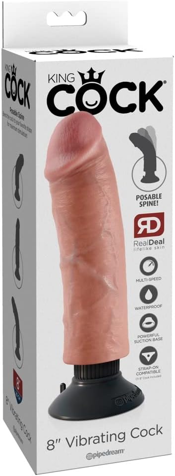 Pipedream Products King Cock 8 Inch Vibrating Cock, Flesh