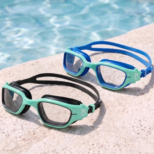 Image of Vvinca Kids Swim Goggles, Swimming Goggles for Kids 3-14 Anti-Fog UV Protection No Leak Pool Glasses for Boys Girls
