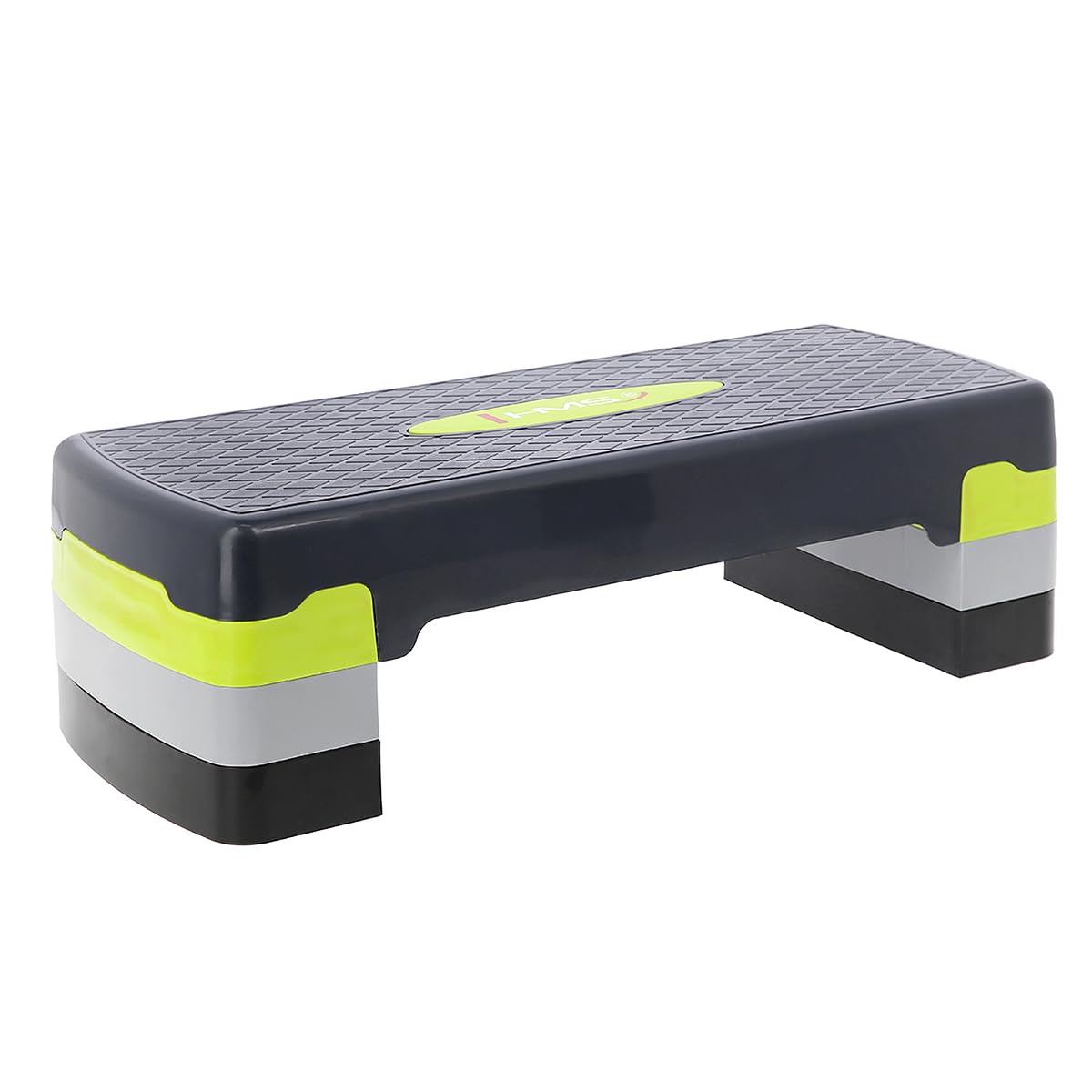 HMS Stepper Crossfit Fitness pour l'aérobic, Les Exercices à Domicile, Le Cardio Training, Stepper réglable (avec Trois Niveaux de réglage en Hauteur), Couleur Vert-Gris, AS002, Longueur 67 cm
