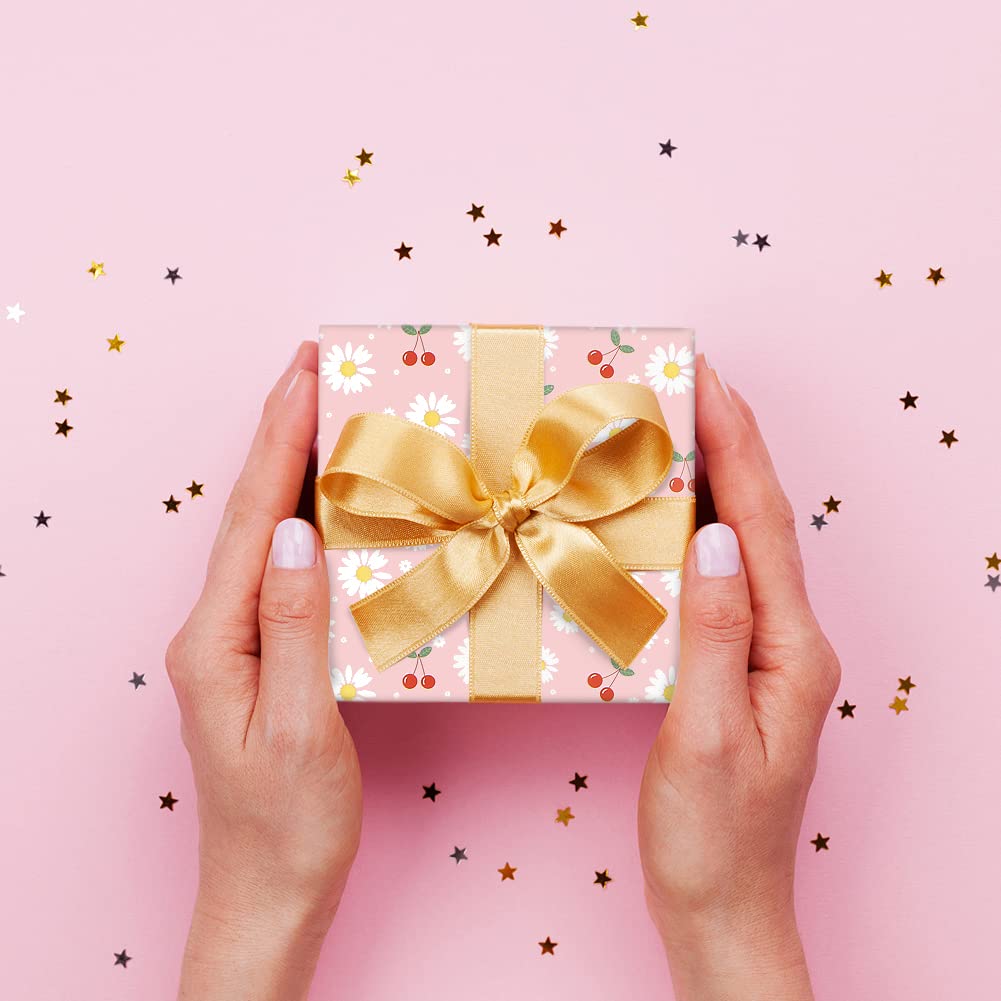 Papier Cadeau 60E Anniversaire - 6 Feuilles De Papier Cadeau Et Étiquettes - Papier Cadeau Rose