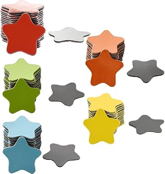 100 Pcs Fridge Magnets Colored Stars Chalkboard Scratch Resistant Magnets for Classroom Office Kitchen