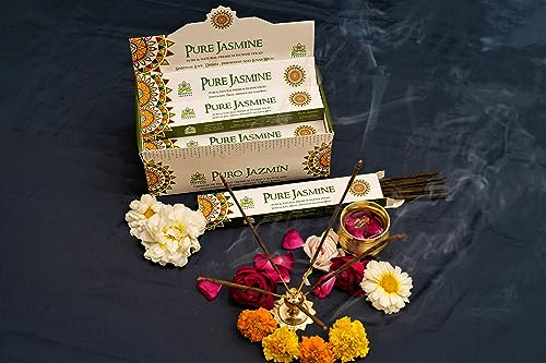 Image of Himalaya Premium Incense Sticks for Everyday Use | Aroma Fragrance Sticks|Pooja Room Items for Home & Prayers | Freshness Positive Energy (Jasmine) (Pack of 12, Each of 15 GM)