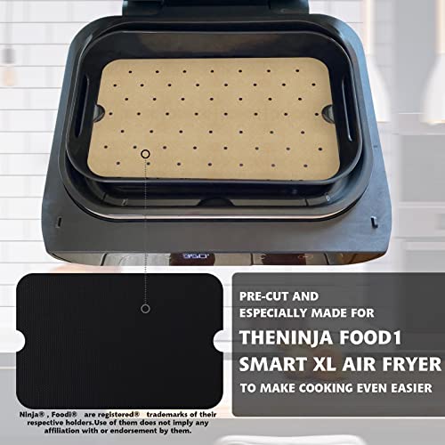 Image of WMKGG Disposable Air Fryer Parchment Paper, 200 PCS Air Fryer Liners | Perforated Rectangular Parchment for Ninja Foodi XL Smart FG551 6-in-1 Indoor Grill