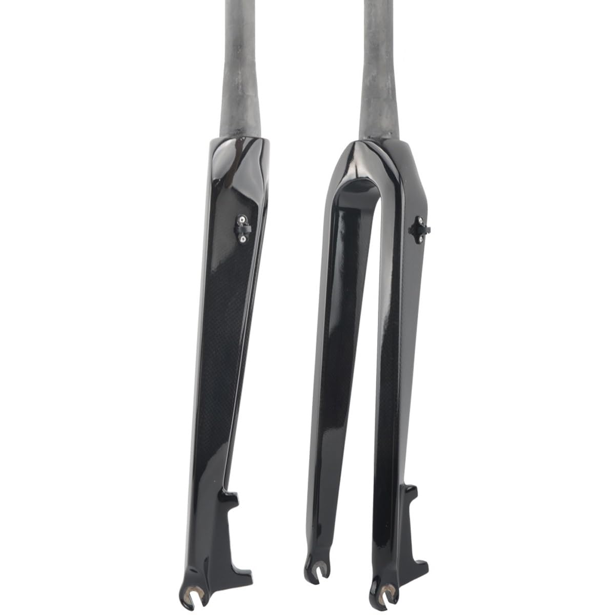 Mountain Bike Forcella Rigida 26in 27.5in 29in 29L 28.6 1-1/8'' Tubo Dritto 1-1/2'' Bici conica Forcella Anteriore in Fibra di Carbonio Rigida Freno a Disco QR (Nero Lucido, CONICA