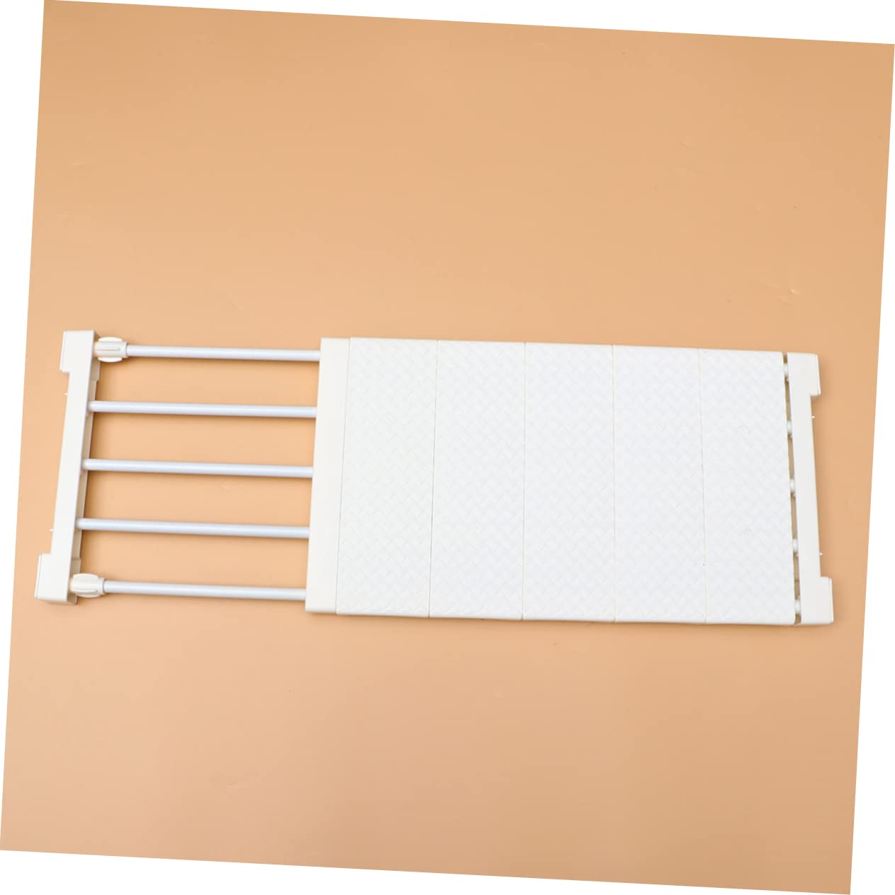 Ciieeo Expandable Shelf Divider for Closet Organization Adjustable Plastic Storage Rack for Wardrobe Compartment Organizer Easy Installation Space Saving Design White