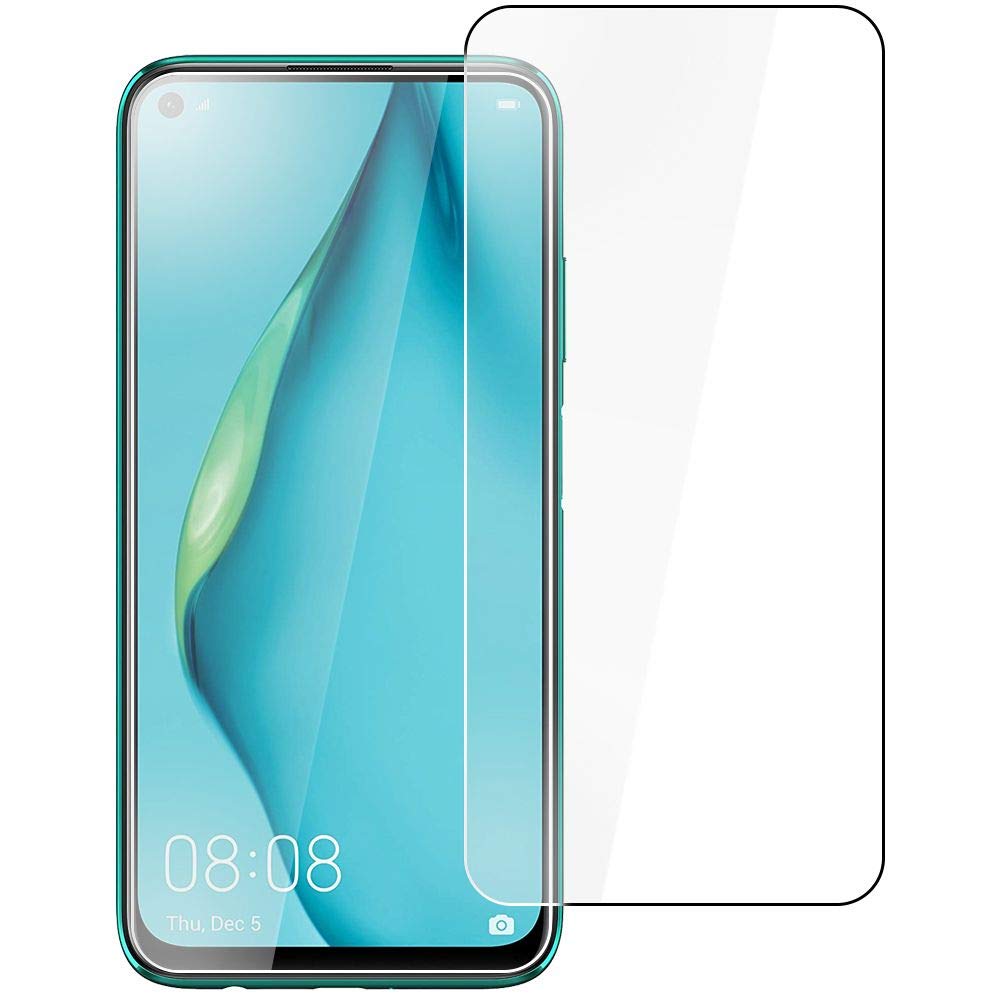 Cover Per Huawei P40 Lite (2020) Con Carbon Design E Vetro Temperato, Custodia TPU Morbida Antiurto Blu Scuro