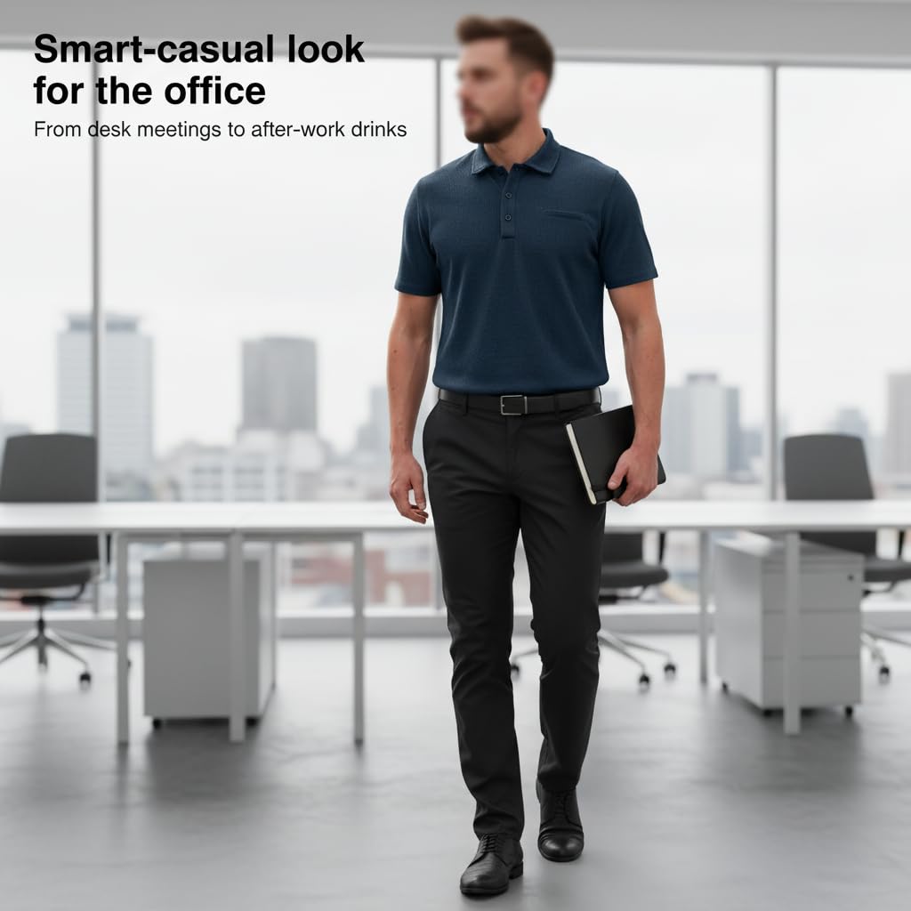 Polo Manga Corta Caballero Camisa Verano Hombre Holgado elastizado Secado rapido Tejido Texturizado Transpirable Golf Diario Uso Cotidiano Padre Regalo