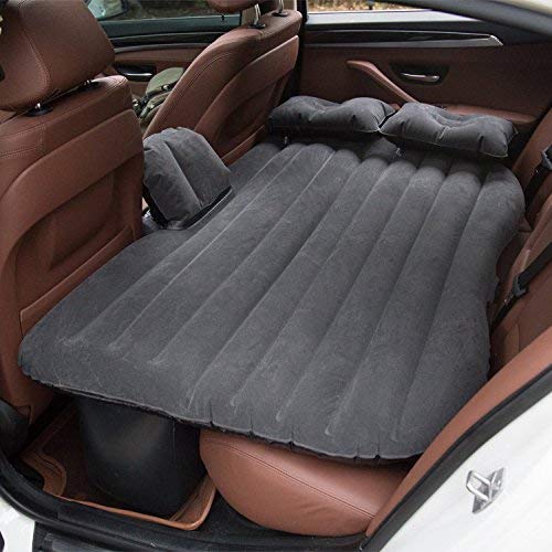 Image of Premium Car Inflatable Bed with Pump & 2 Air Pillow | Quick Inflatable Back Seat Bed | Car Bed for Kids,Travel,Trip,Camping,Picnic,Pool & Beach | Universal Fit | PVC | Black