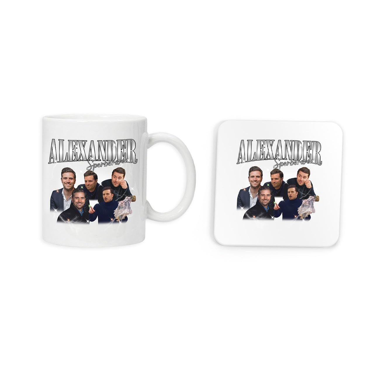 New Spirit Original Alexander Dragonetti alexander sperberwer meme novelty iconic icon joke mug and coaster drinking set tea and coffee set cute mug and coaster aesthetic fun funny pretty