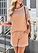 Dokotoo Loungewear Sets Woman Outfits Lounge 2 Piece Sets for Women Color Block Crewneck short sleeve tops and elastic shorts pants with pockets Women Clothing Fashion Trendy Casual Matching Sets