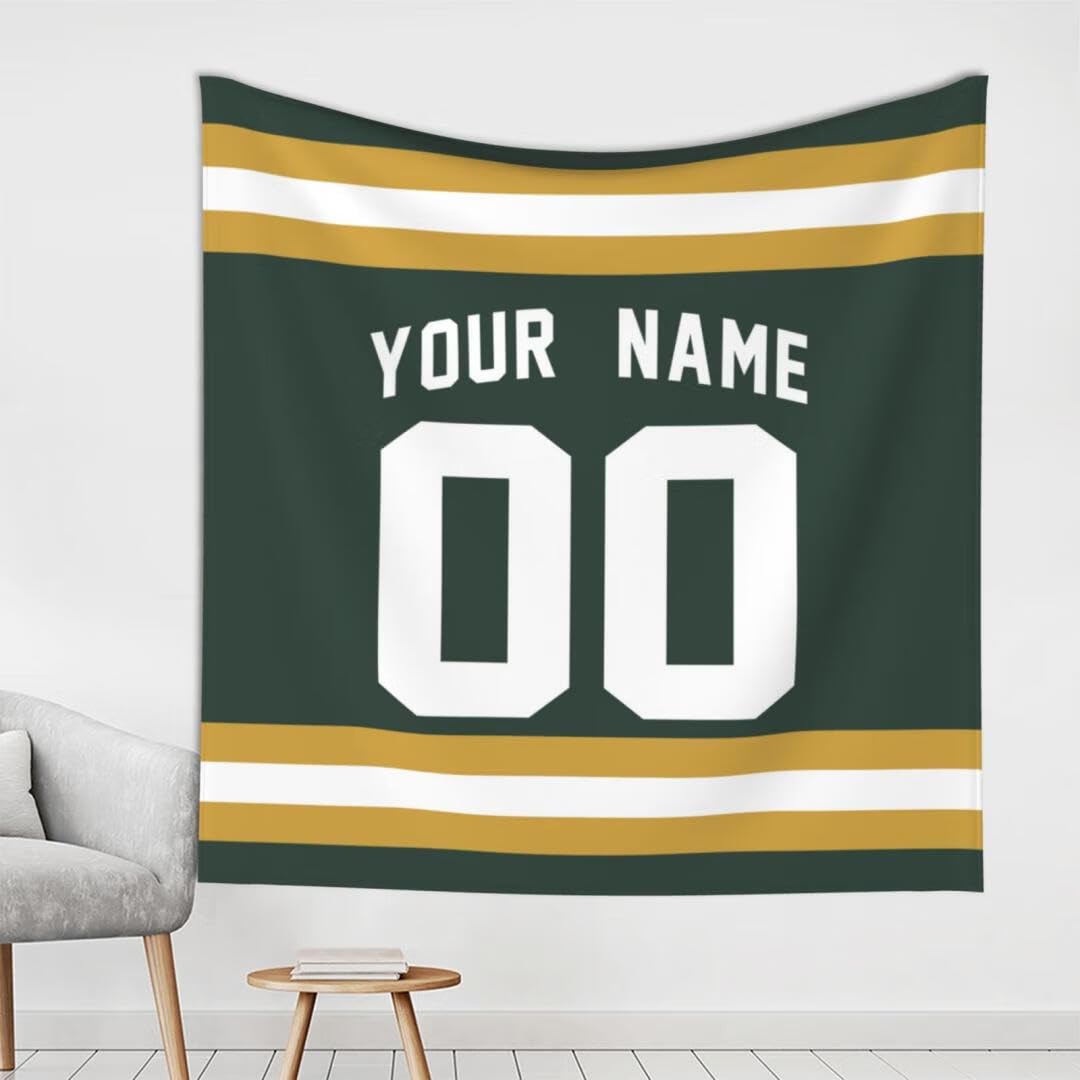 Custom American Football Tapestry Personalized Any Name Numbers Tapestry 59x59 Inches Sports Gym Wall Hanging Morden Sport Home Decor College Fan Boys