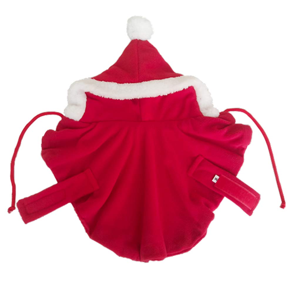 Cani Babbo Natale Costume Natale Animali Domestici Mantello Poncho Mantello con cappello Inverno Caldo rosso (L)