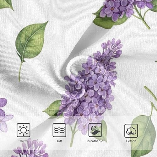 Cotton Girls Underwear Toddlers Lilac Purple Flowers White Panties Little Girl Fun Underpants Briefs 2t3