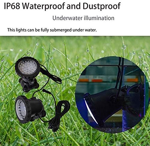 Vista 5 de Luces de estanque, luces LED RGB para exterior, luces de fuente subacuáticas, luces de punto de paisaje IP68 impermeables, regulables, con memoria