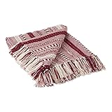 Photo Gallery dii plaid intrecciato a righe, 50x60, vino Photo Gallery dii plaid intrecciato a righe, 50x60, vino